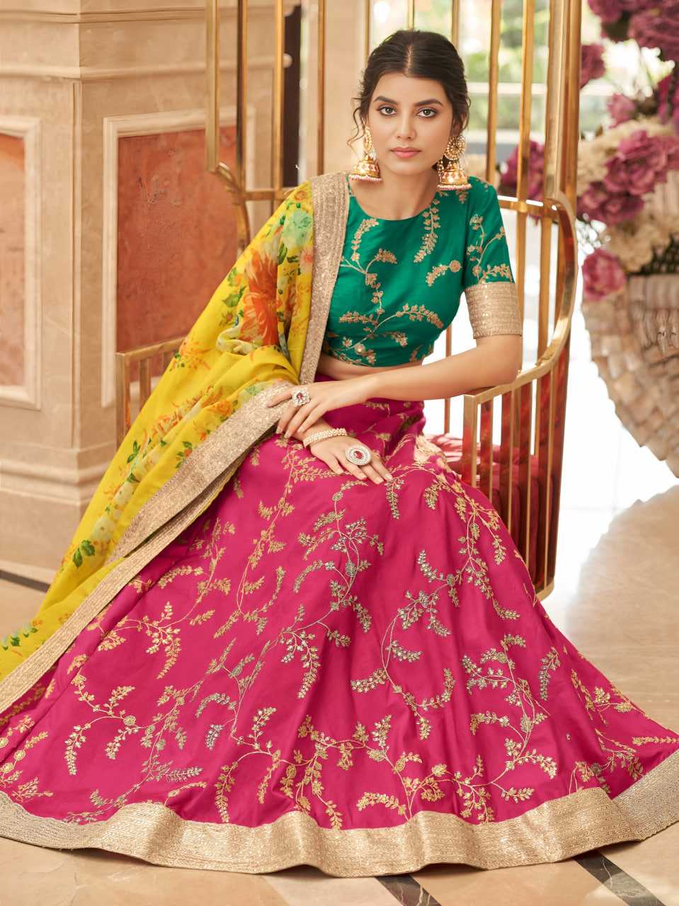 Art Silk Embroidered Lehenga