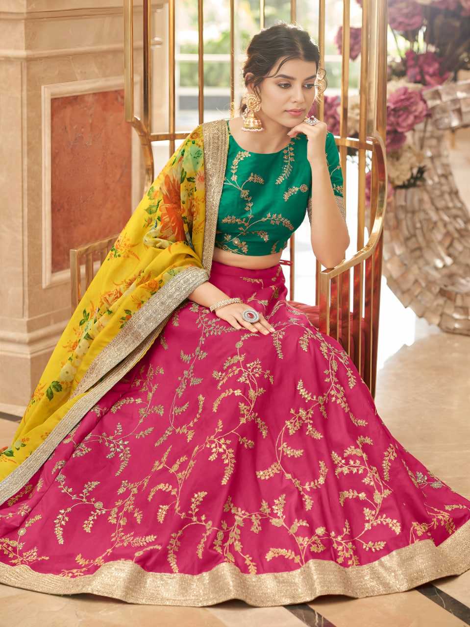 Art Silk Embroidered Lehenga