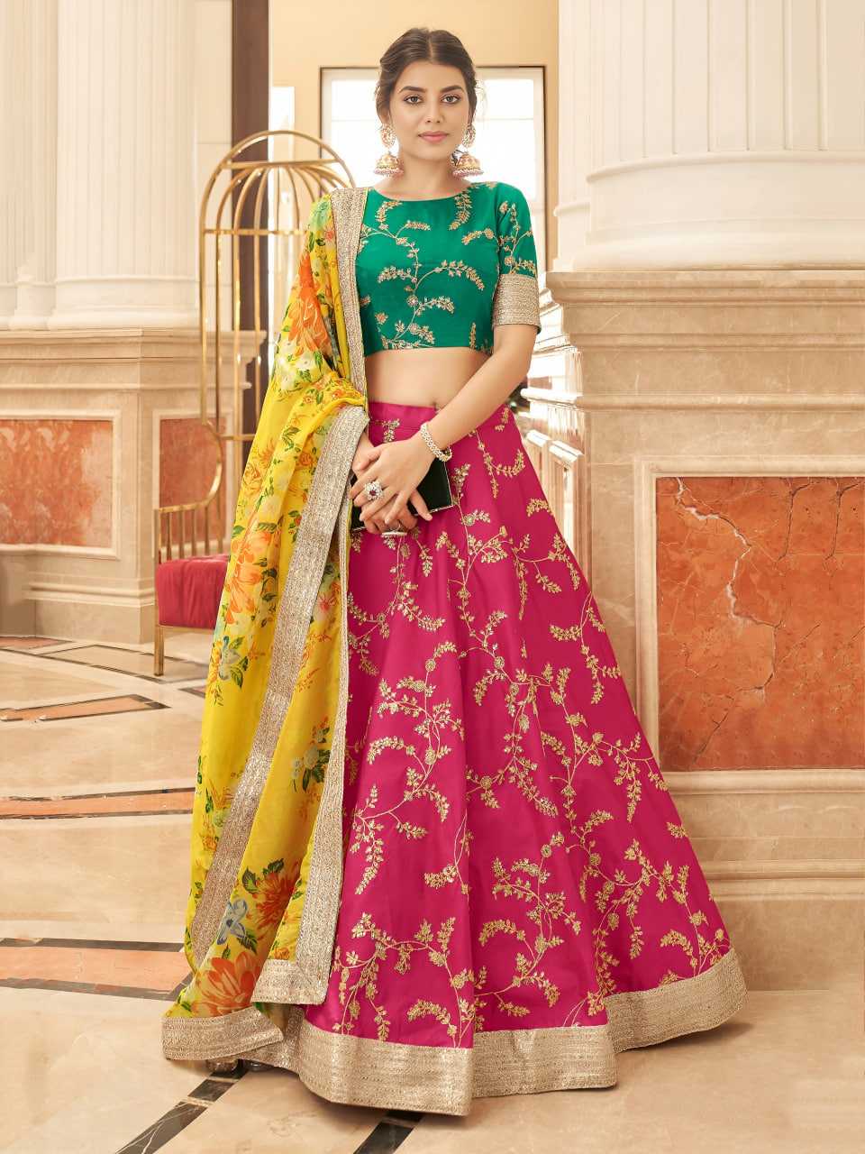 Art Silk Embroidered Lehenga