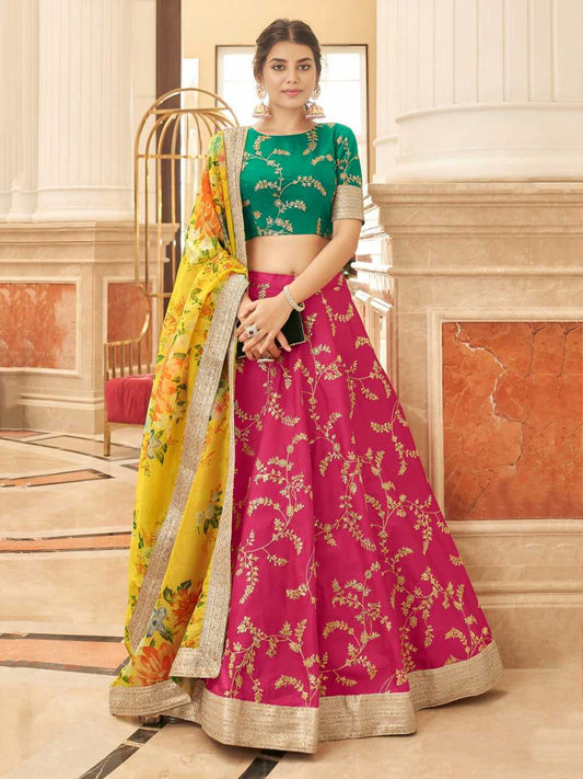 Art Silk Embroidered Lehenga