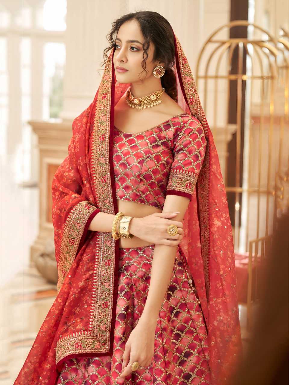 Art Silk Embroidered Lehenga
