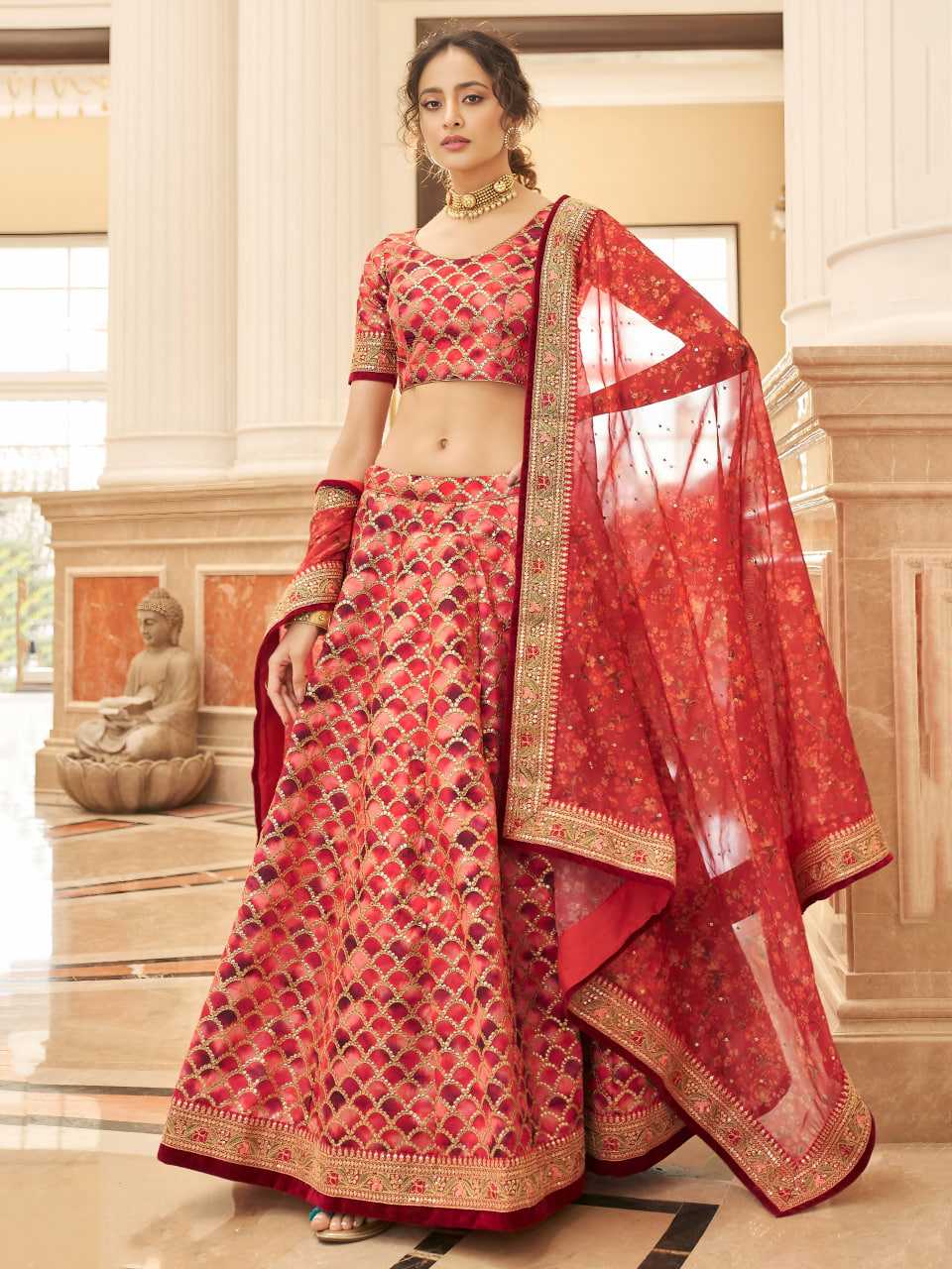 Art Silk Embroidered Lehenga