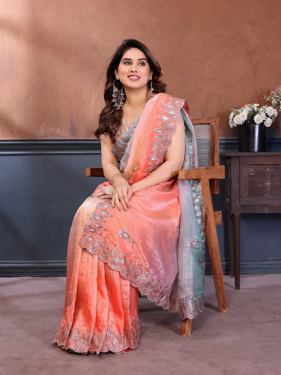 Soft Gold Crush Gota Patti Saree