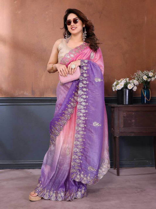 Soft Gold Crush Gota Patti Saree