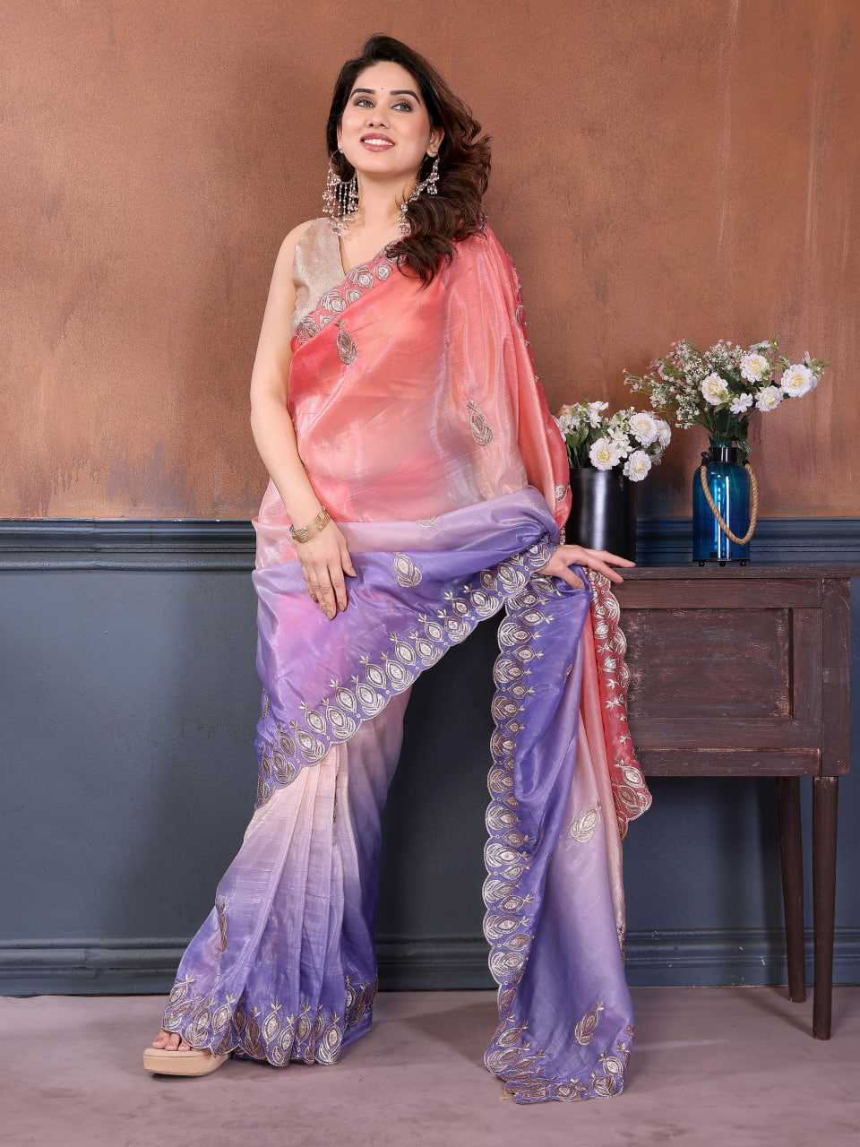 Soft Gold Crush Gota Patti Saree