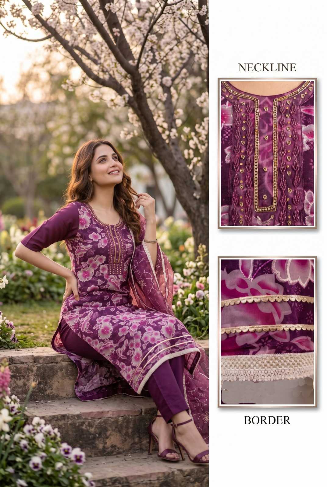 Organza Printed Suit