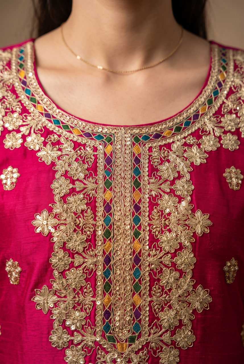 Chinon Sharara Salwar Suit