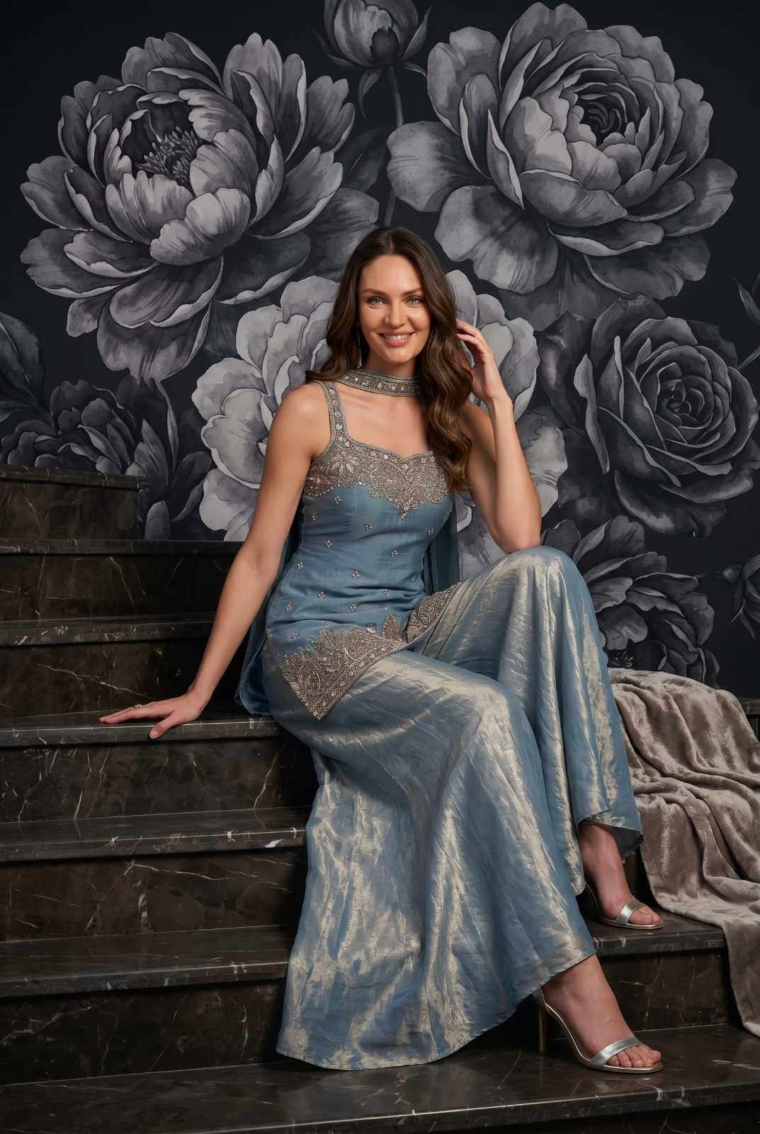 Silk Embroidery Suit