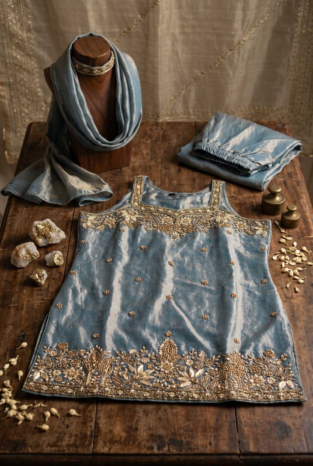 Silk Embroidery Suit