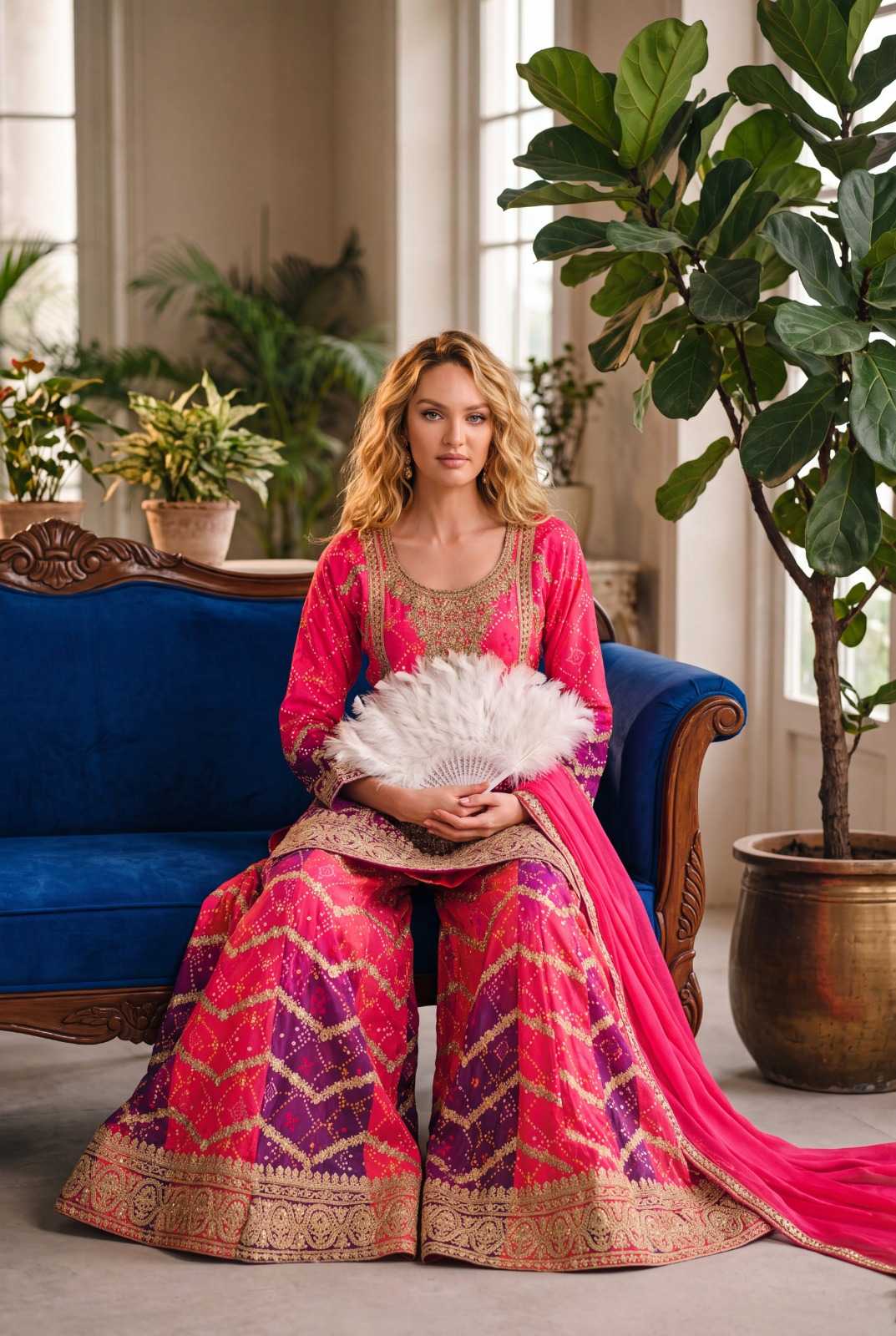 Chinon Sharara Salwar Suit