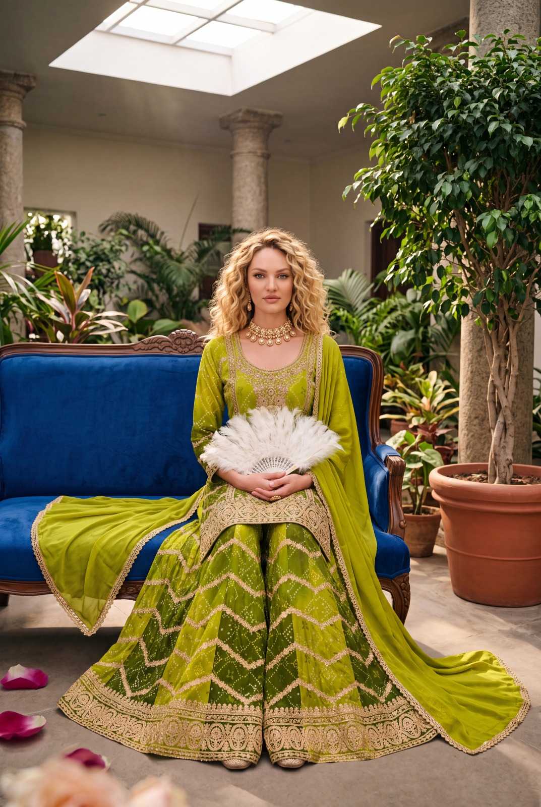 Chinon Sharara Salwar Suit