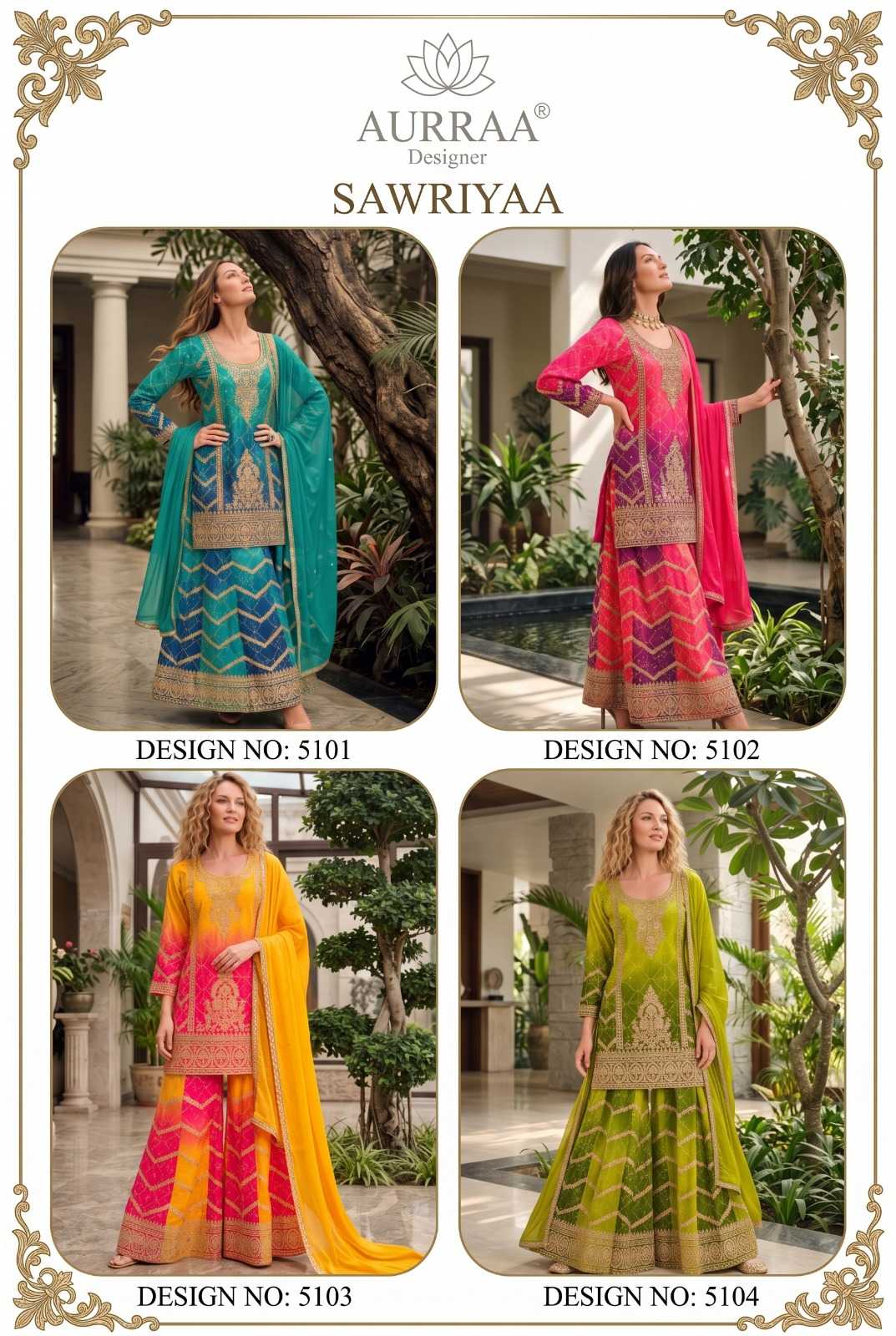 Chinon Sharara Salwar Suit