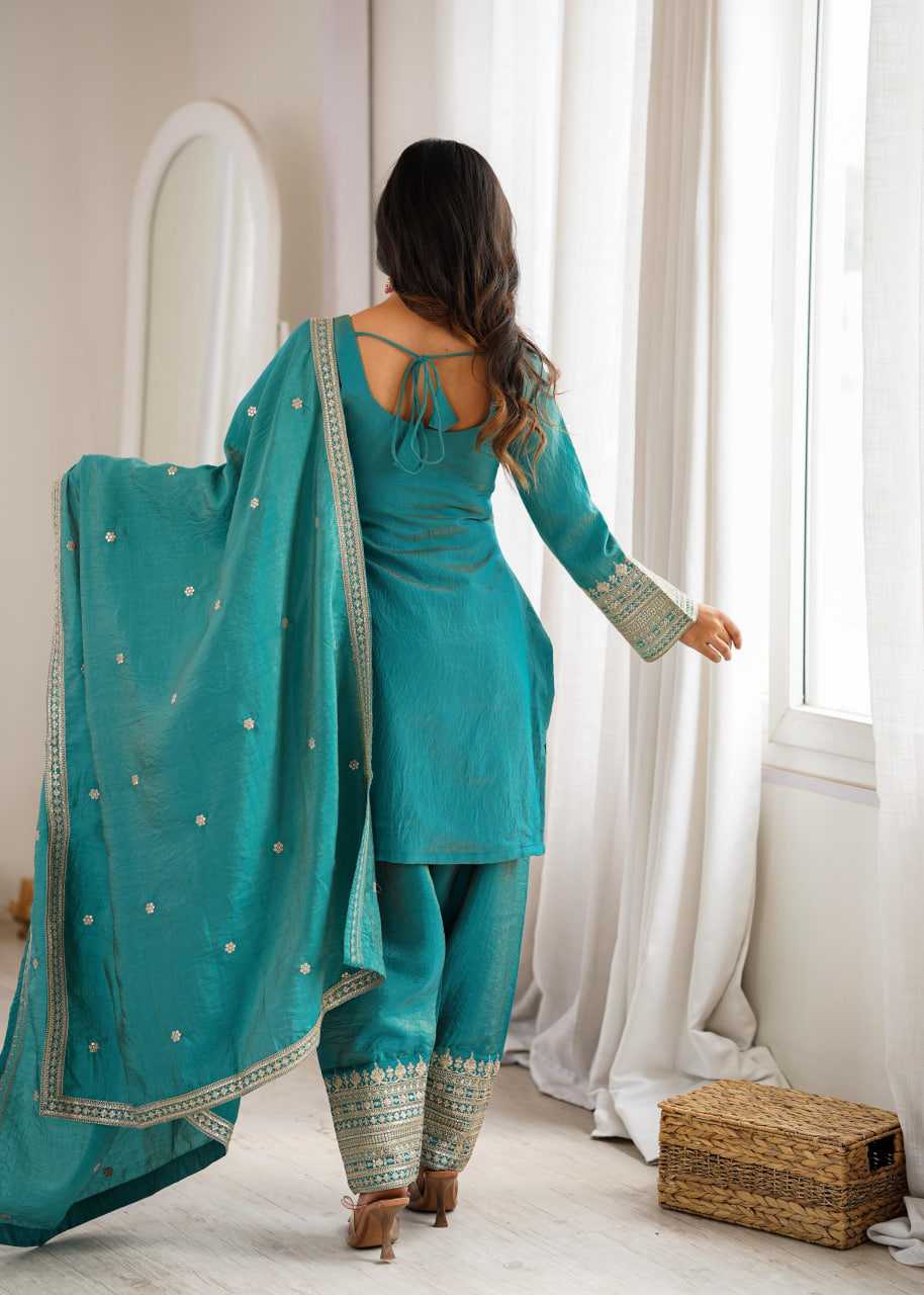 Vichitra Silk Embroidery Suit