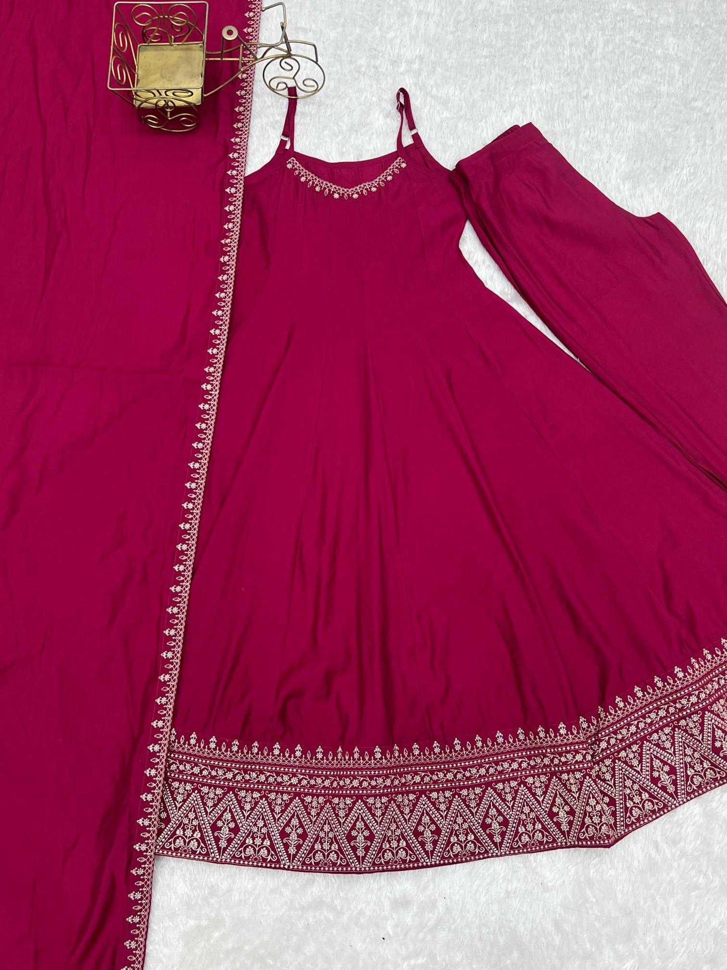 Chanderi Silk Anarkali Gown
