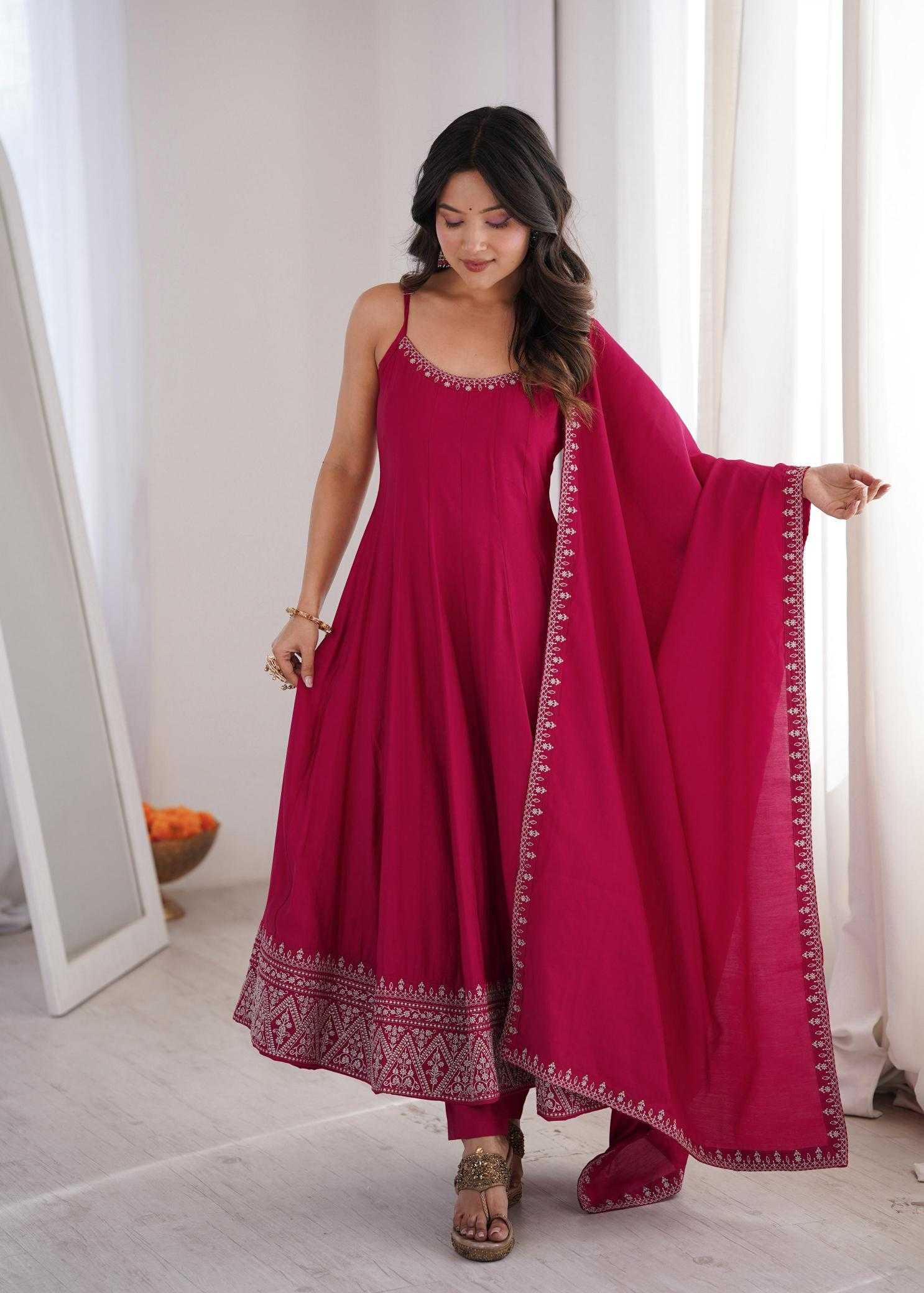 Chanderi Silk Anarkali Gown