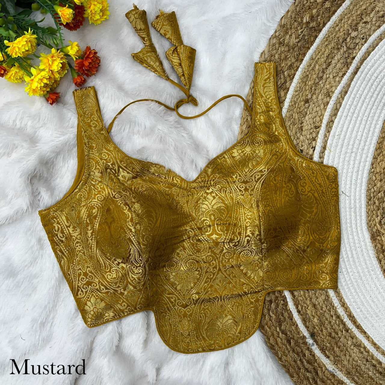 Jacquard V-neck Blouse