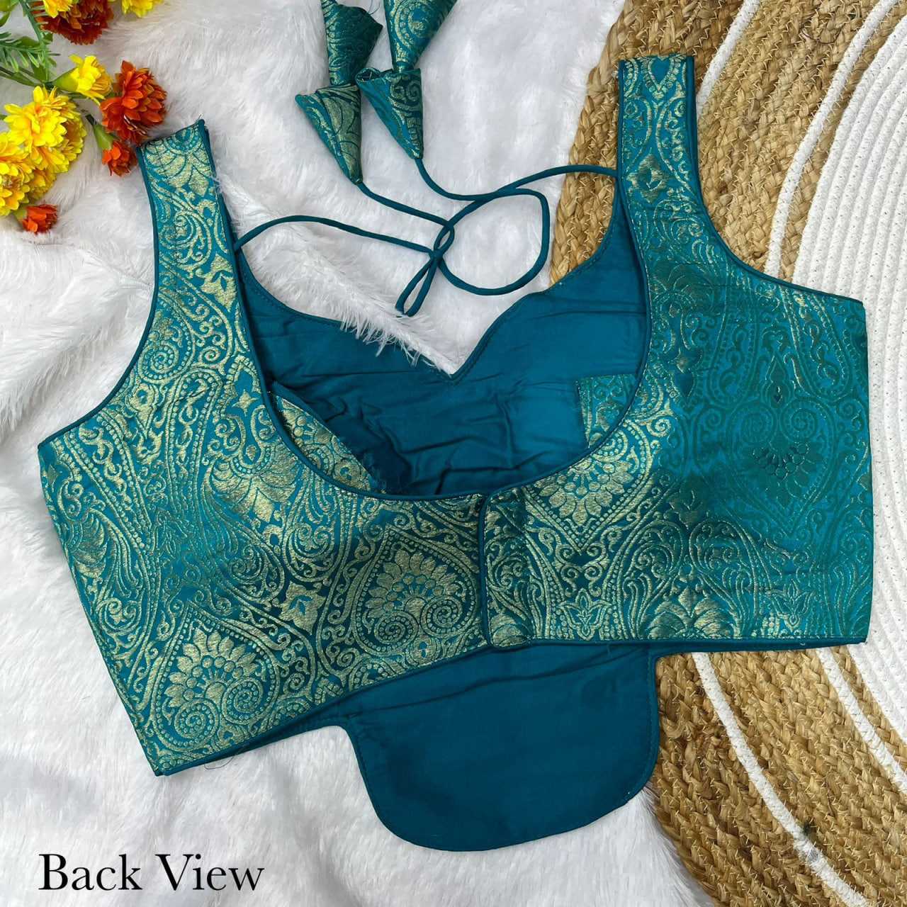 Jacquard V-neck Blouse