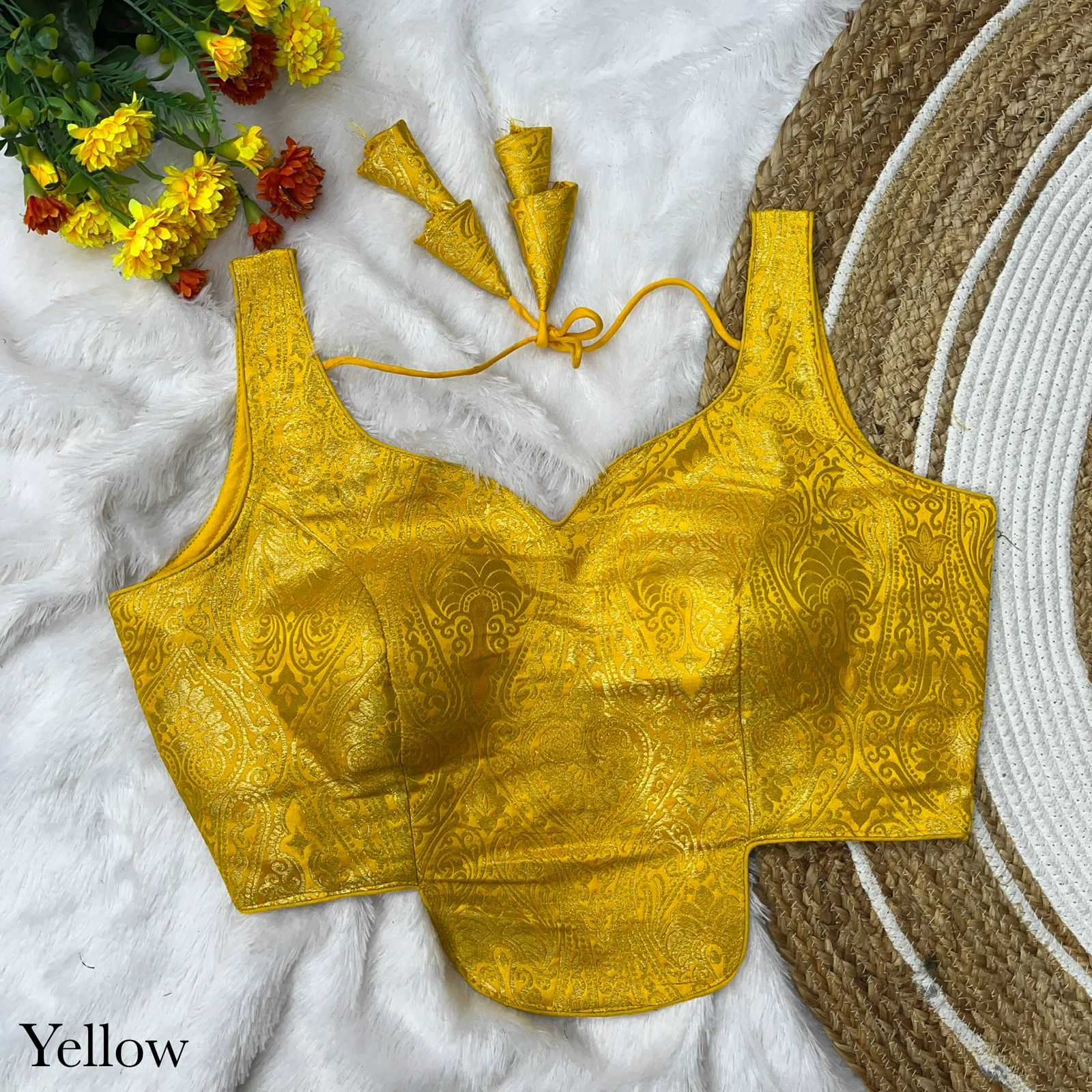 Jacquard V-neck Blouse