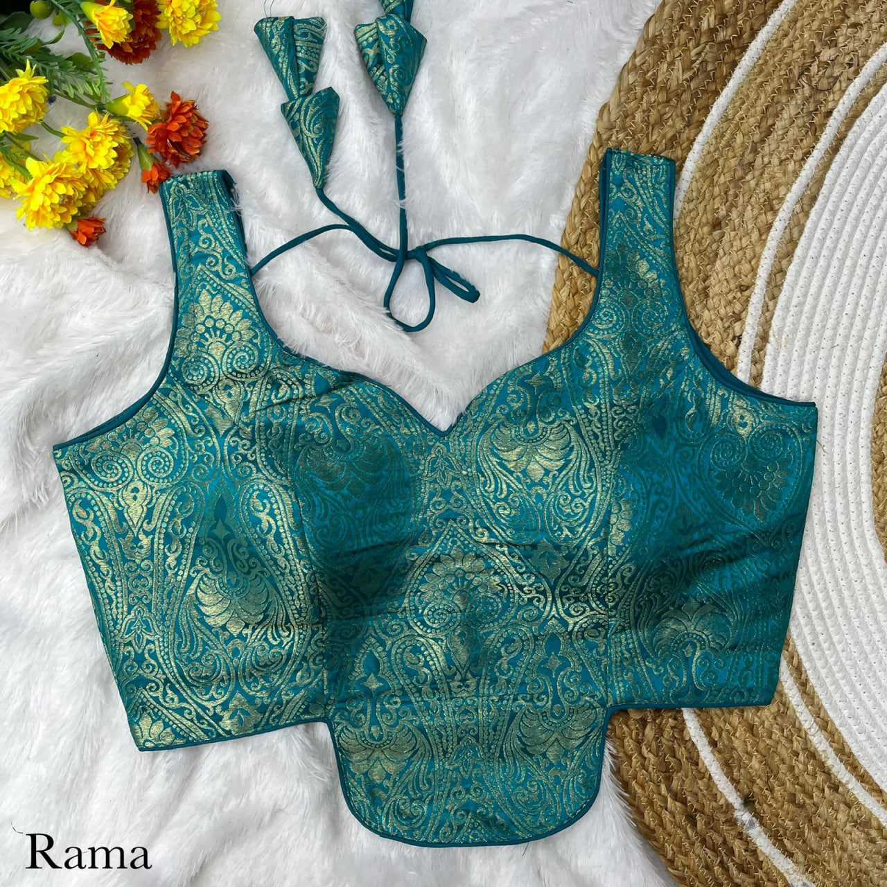 Jacquard V-neck Blouse