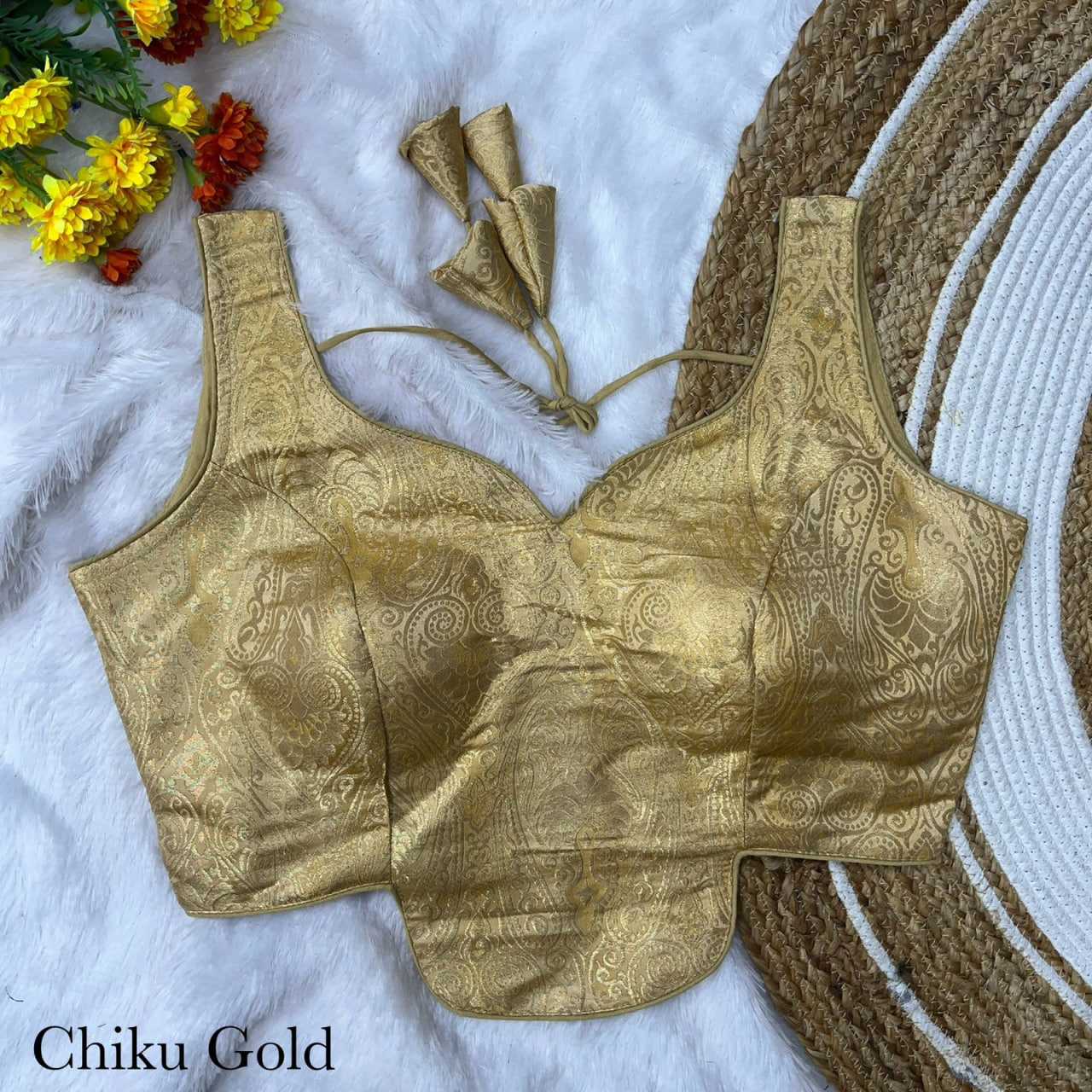 Jacquard V-neck Blouse