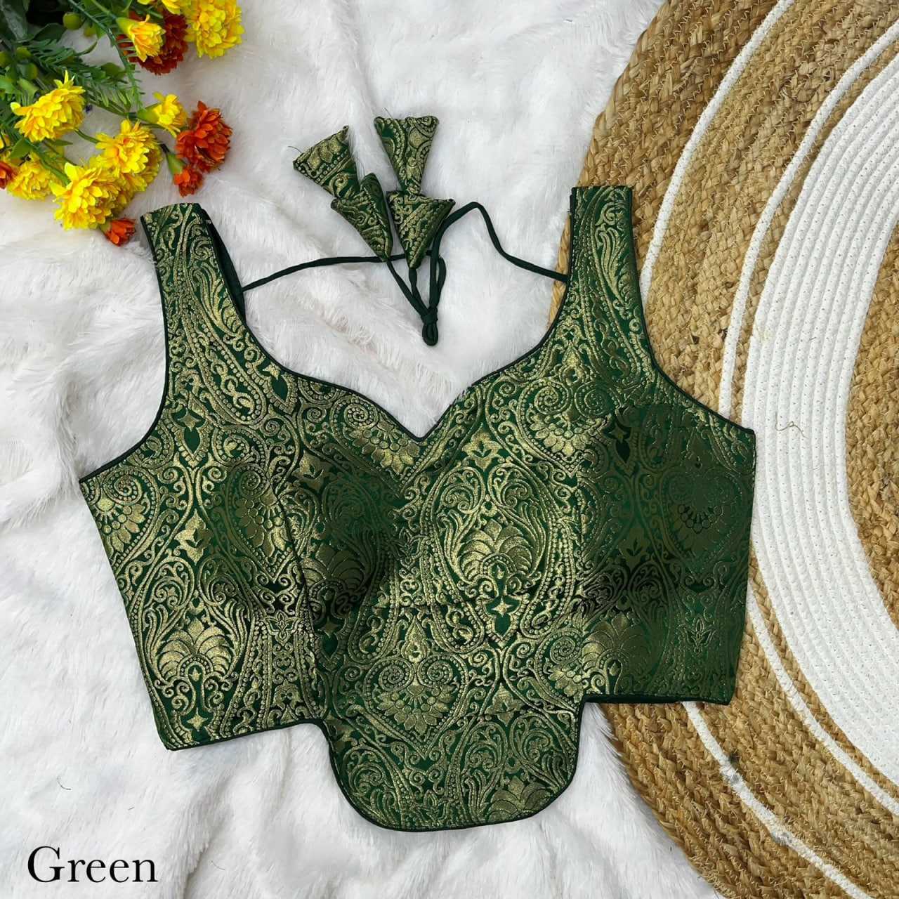 Jacquard V-neck Blouse
