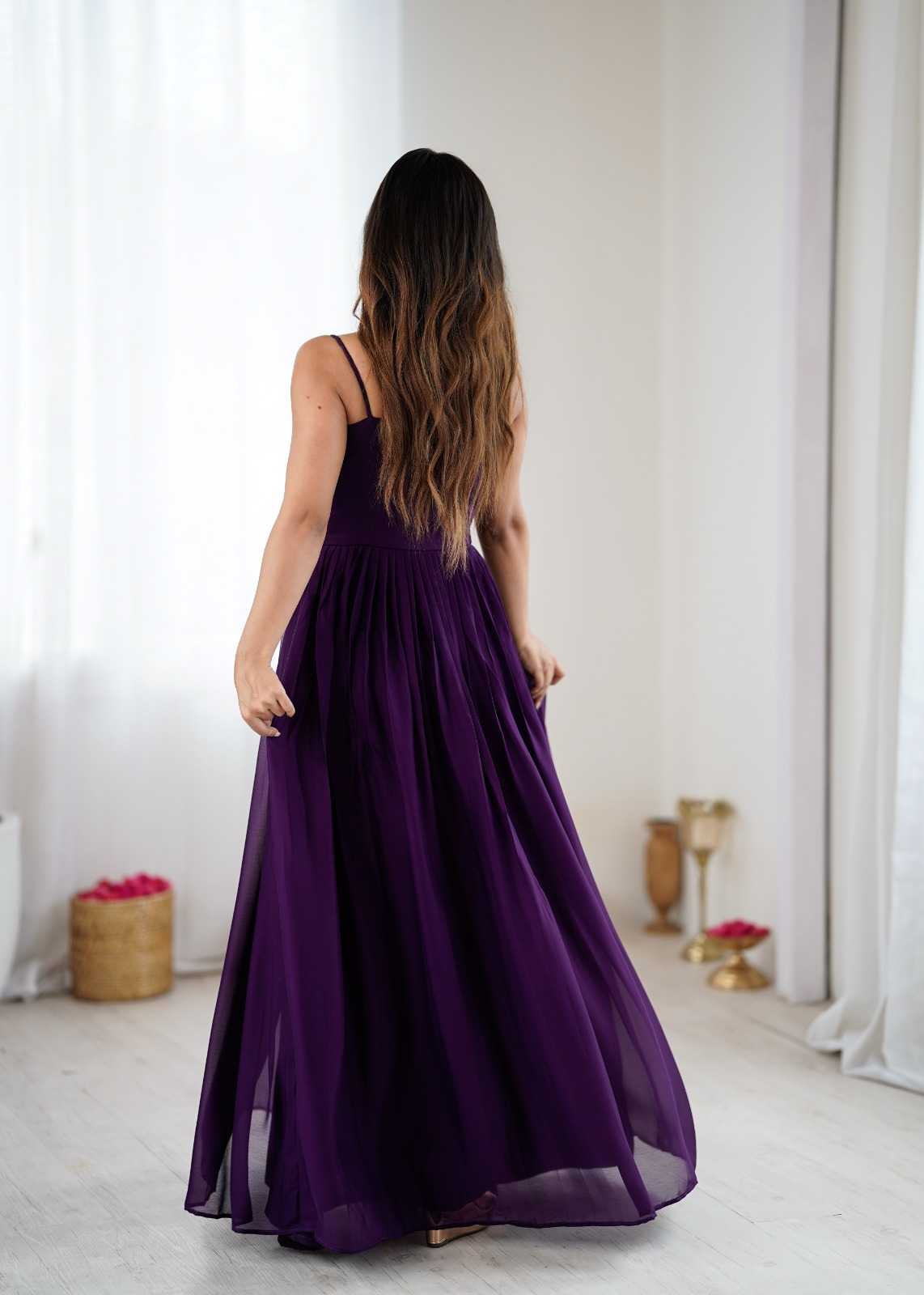 Premium Georgette Embroidery Gown
