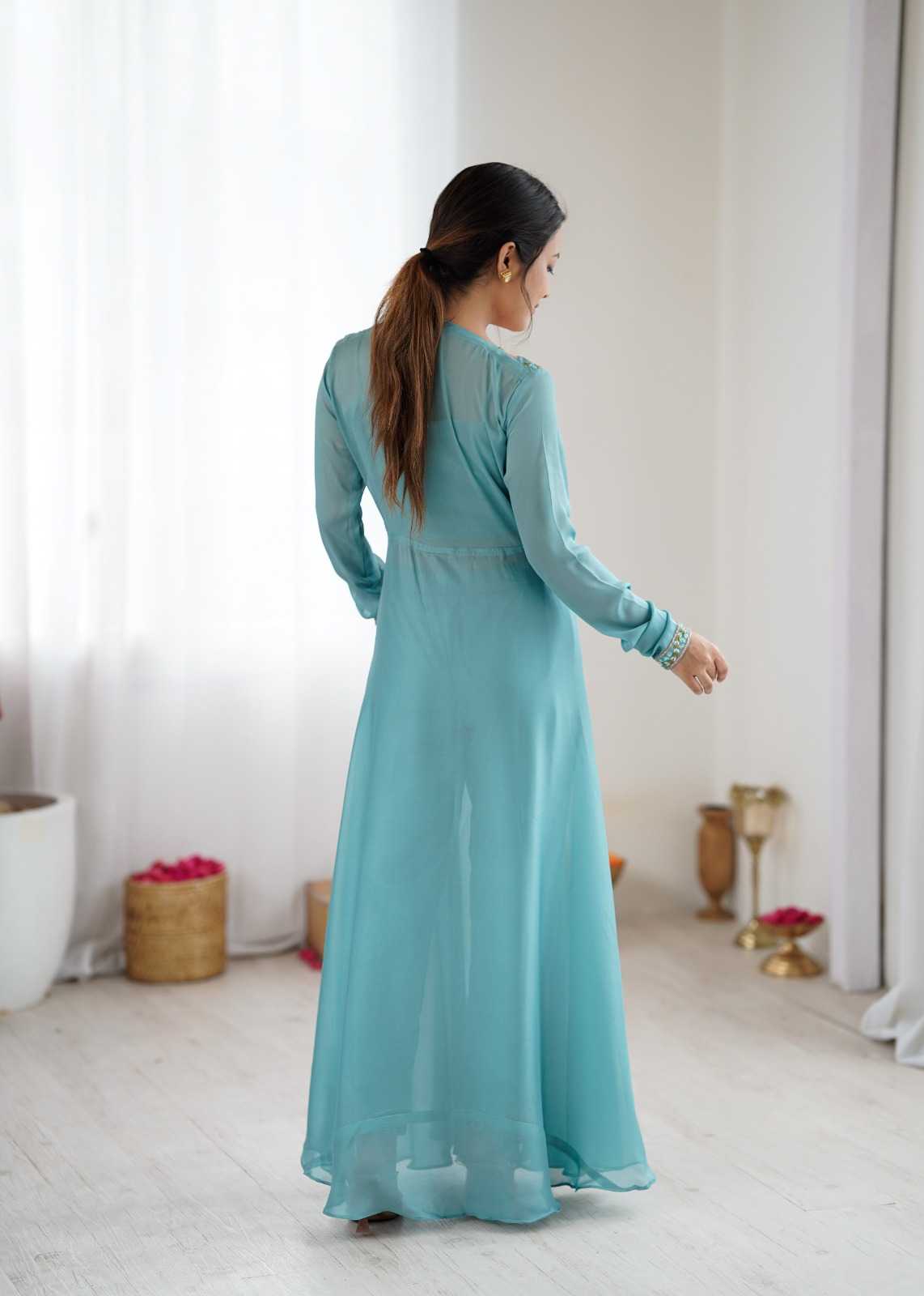 Premium Georgette Embroidery Gown