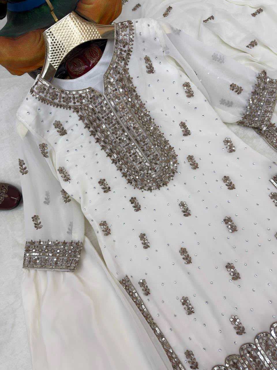 Faux Georgette Sharara Salwar Suit