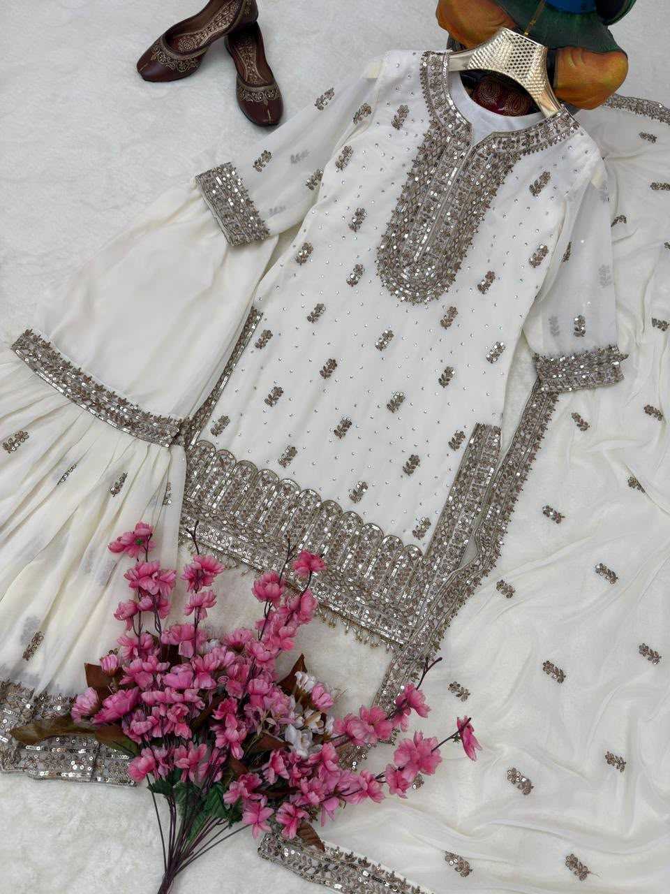 Faux Georgette Sharara Salwar Suit
