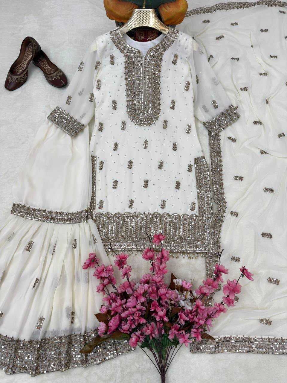 Faux Georgette Sharara Salwar Suit