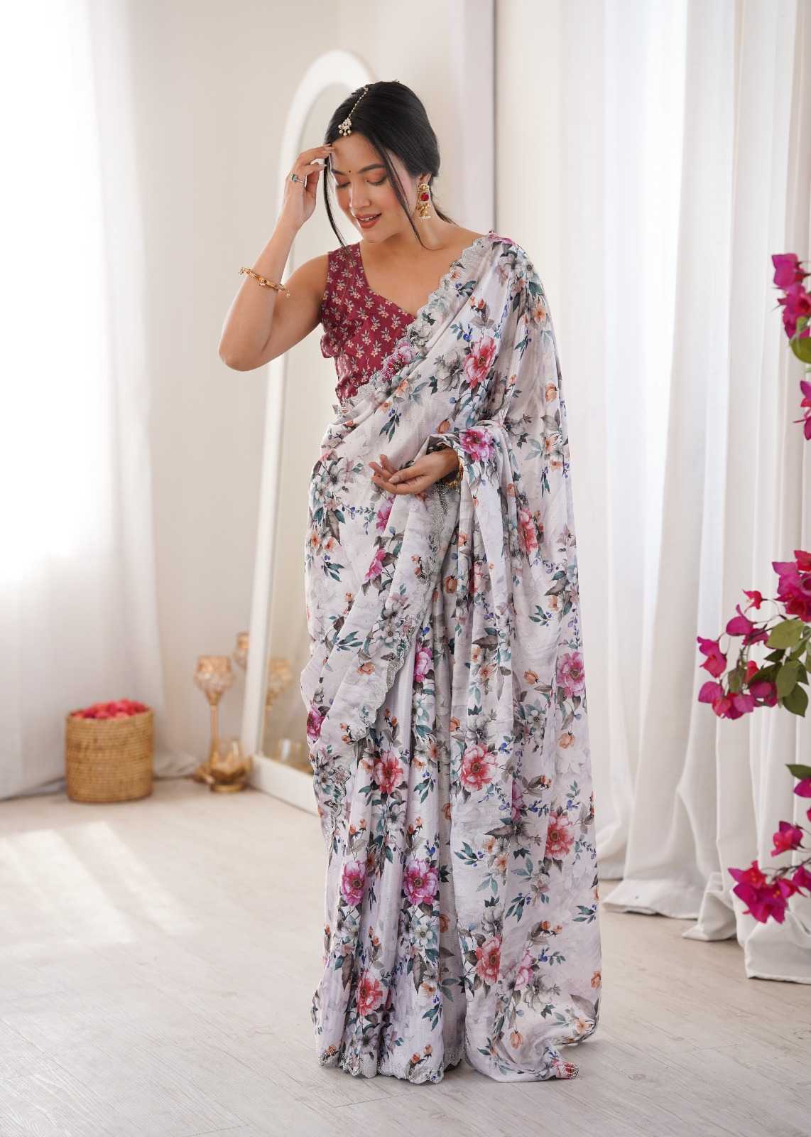Chinon Printed Saree
