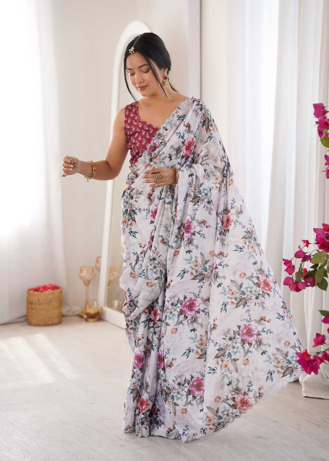 Chinon Printed Saree
