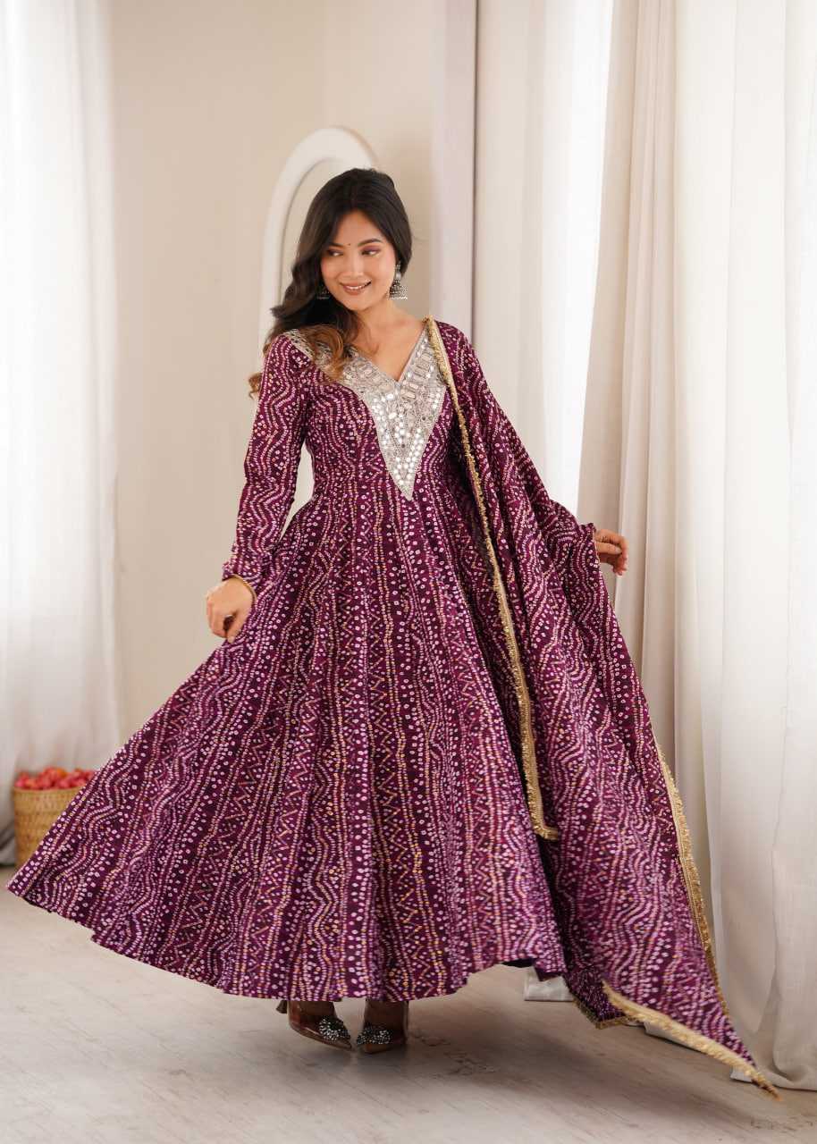Rayon Embroidery Gown
