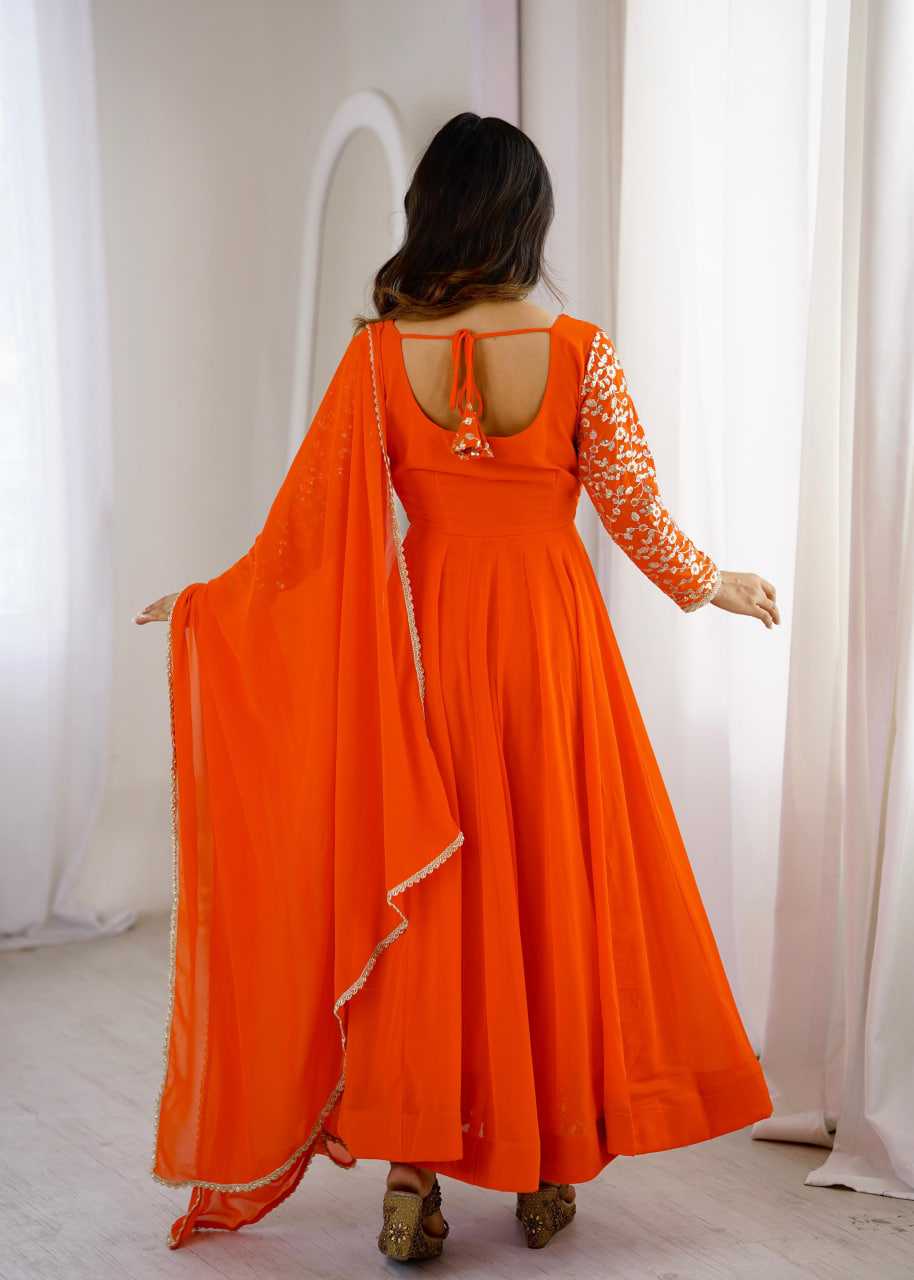 Georgette Embroidery Gown