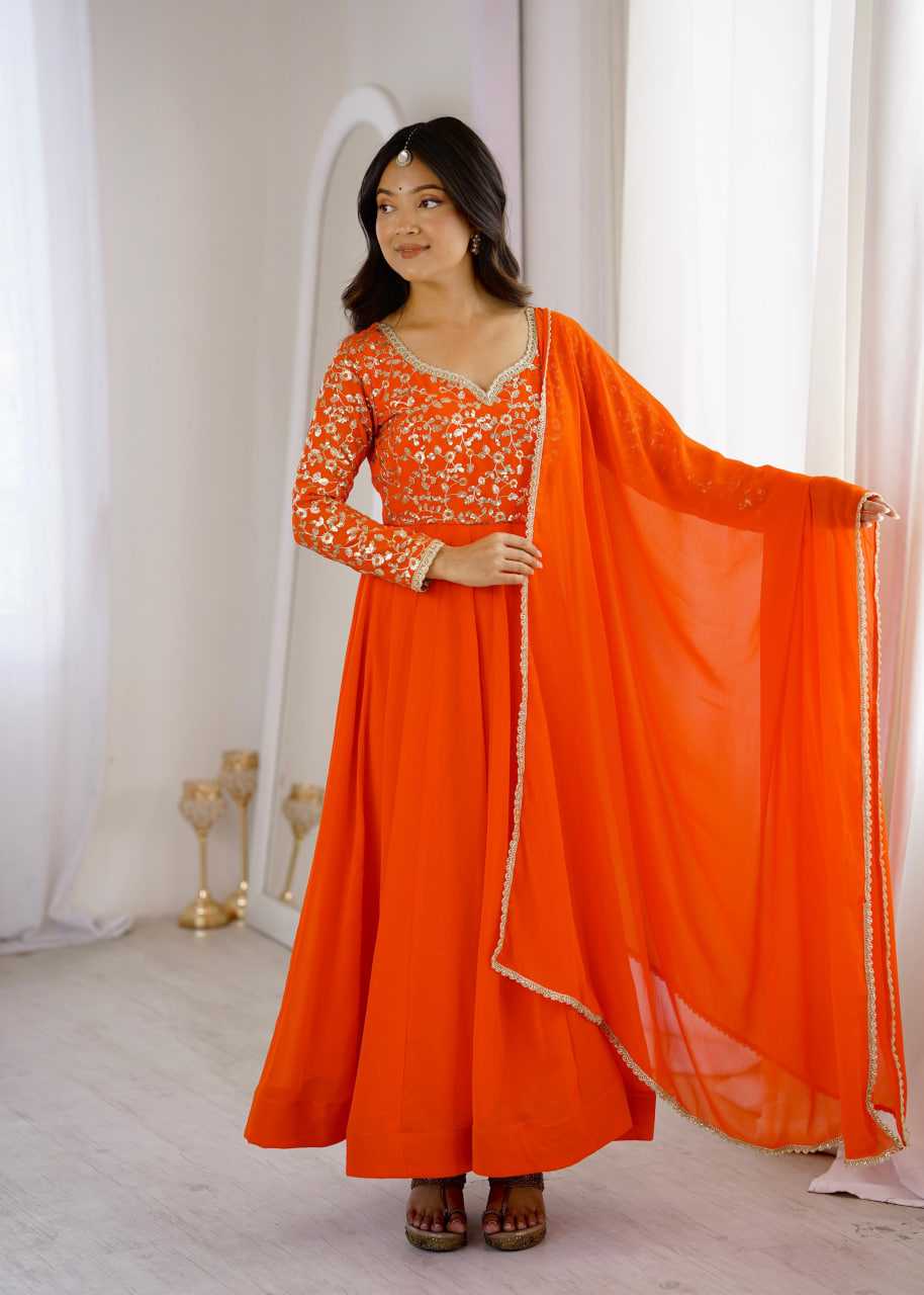 Georgette Embroidery Gown