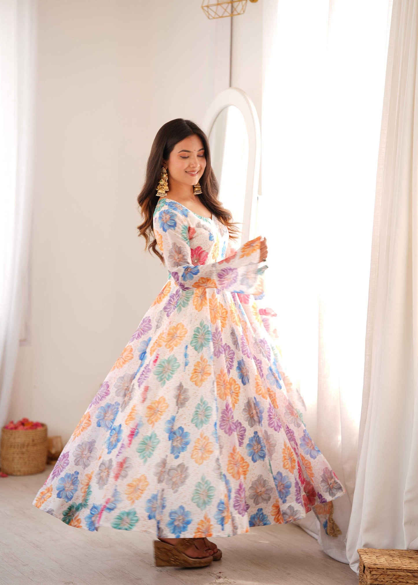 Organza Printed Gown