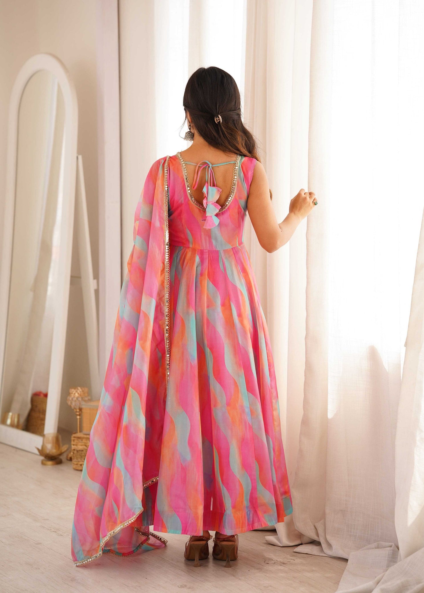 Tabby Silk Organza Party Wear Gown