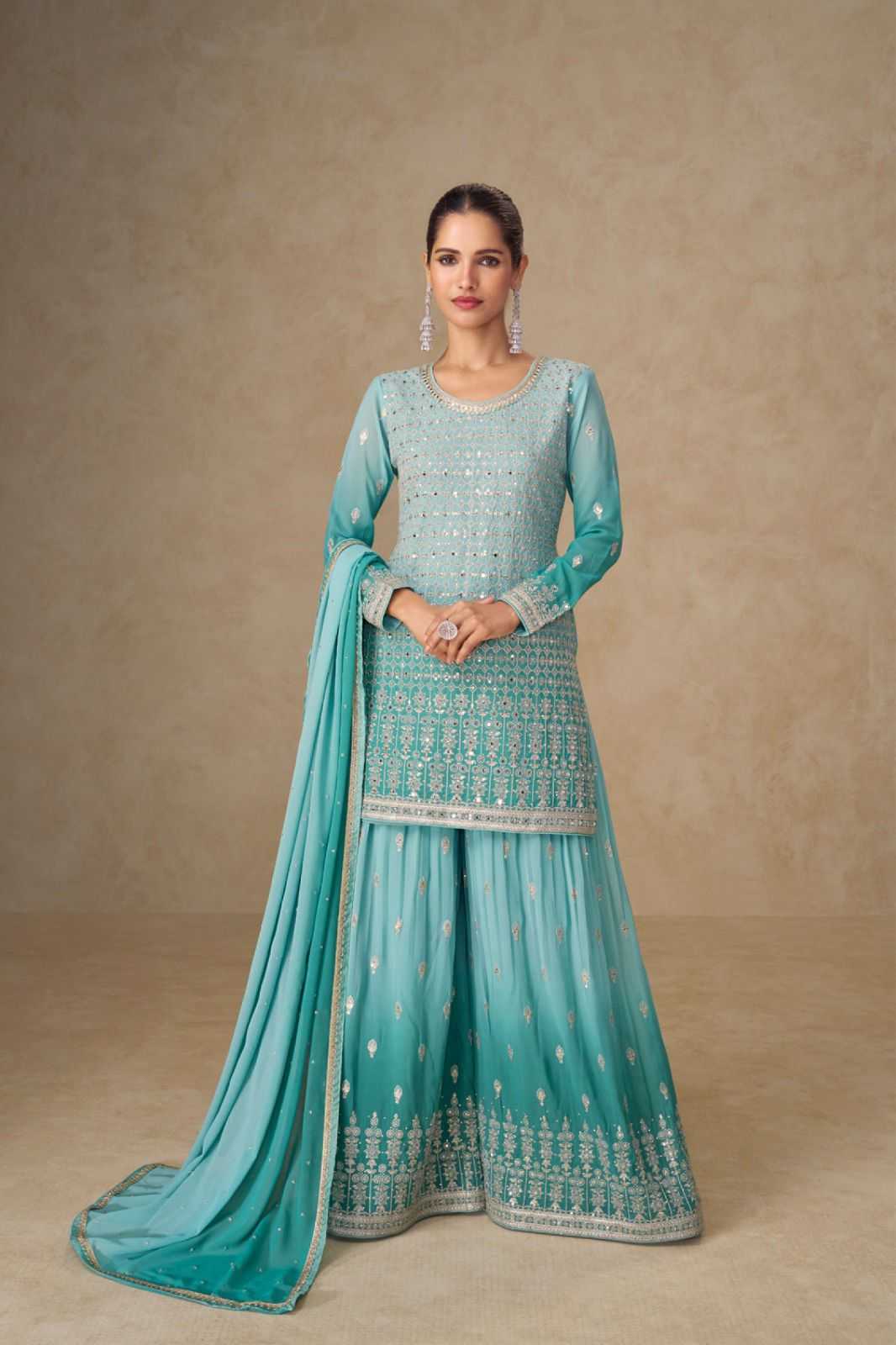 Georgette Palazzo Suit