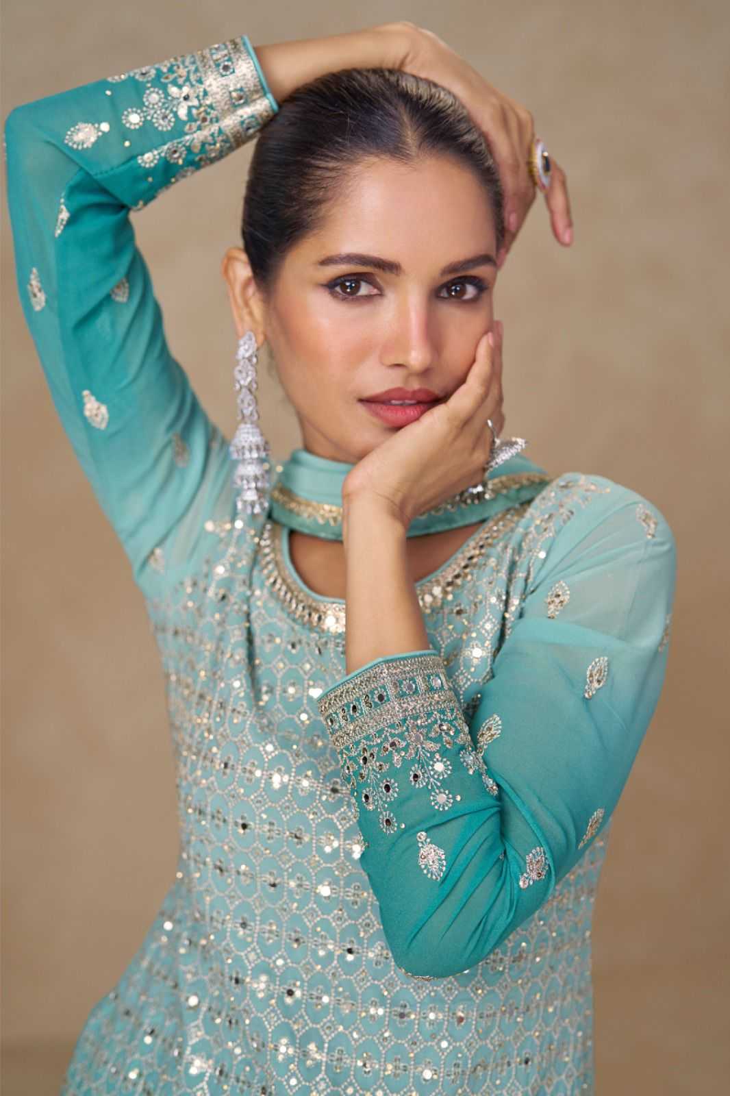 Georgette Palazzo Suit