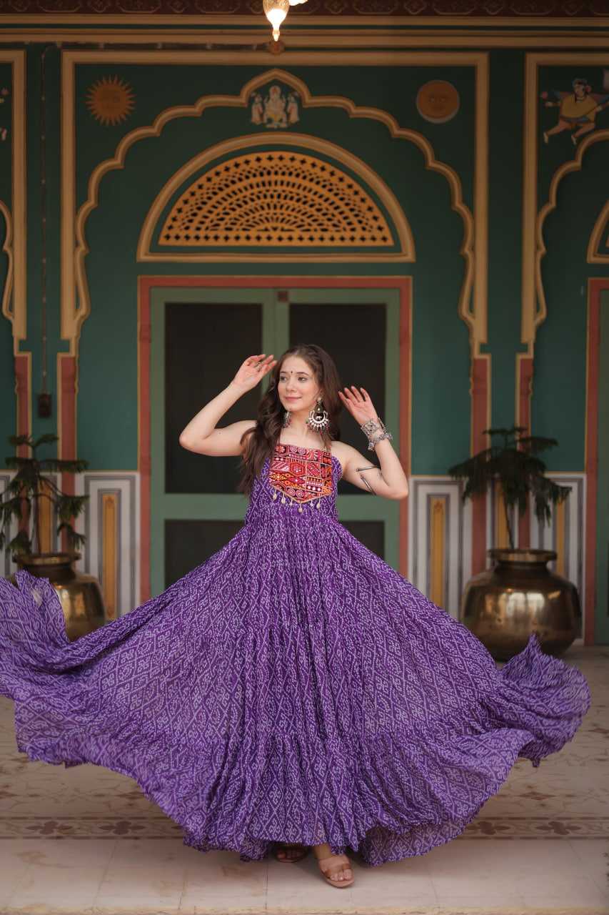Faux Georgette Printed Gown