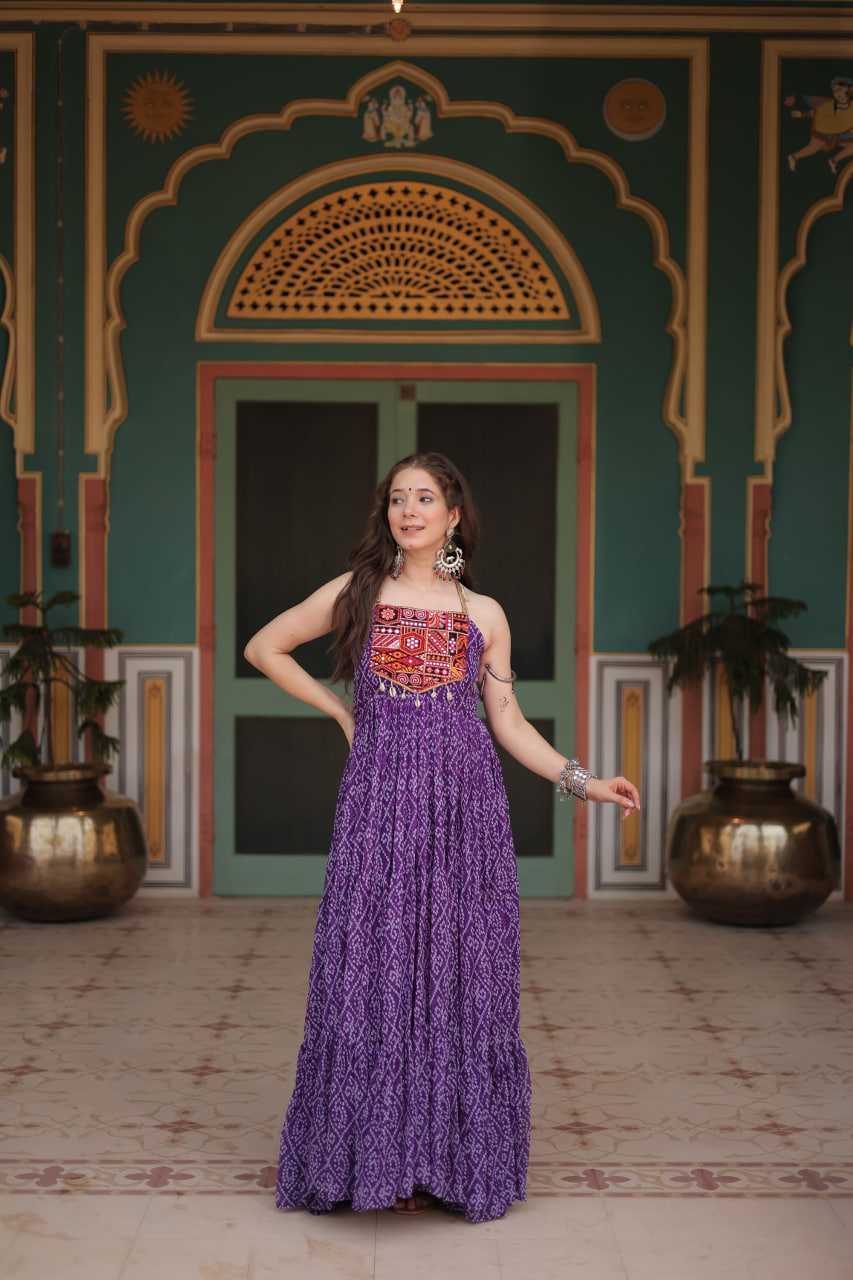 Faux Georgette Printed Gown