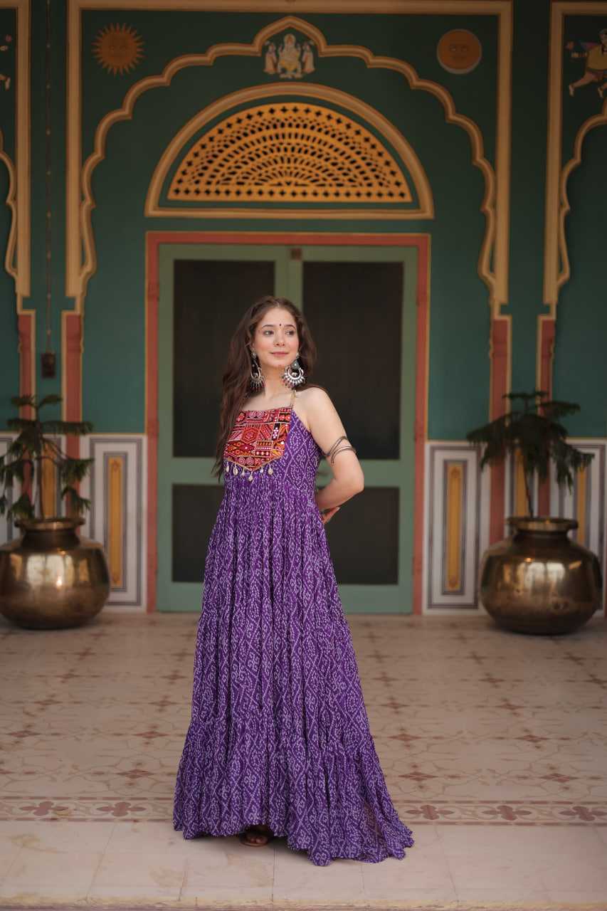 Faux Georgette Printed Gown