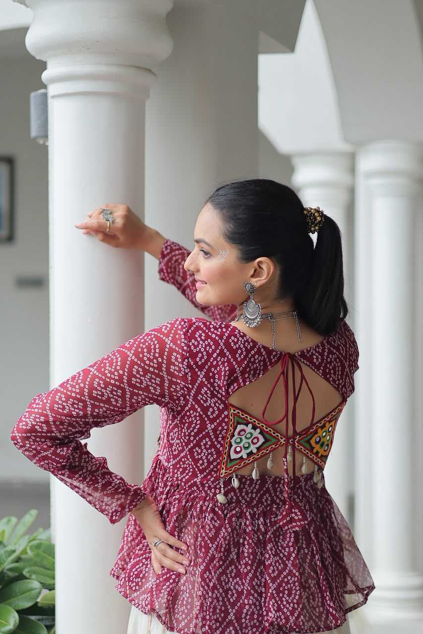 Bandhani Silk Top