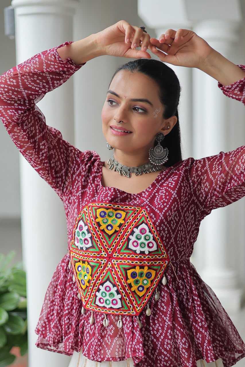 Bandhani Silk Top
