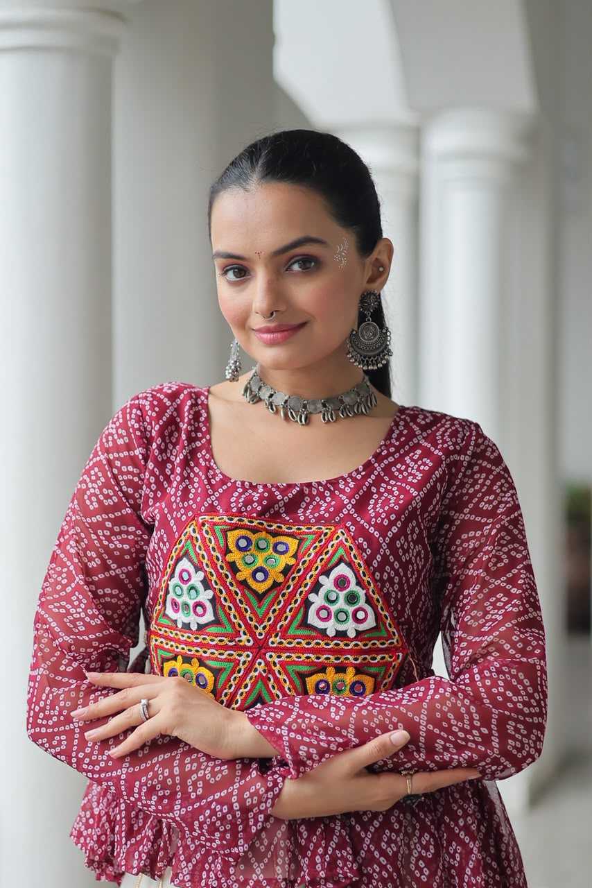 Bandhani Silk Top