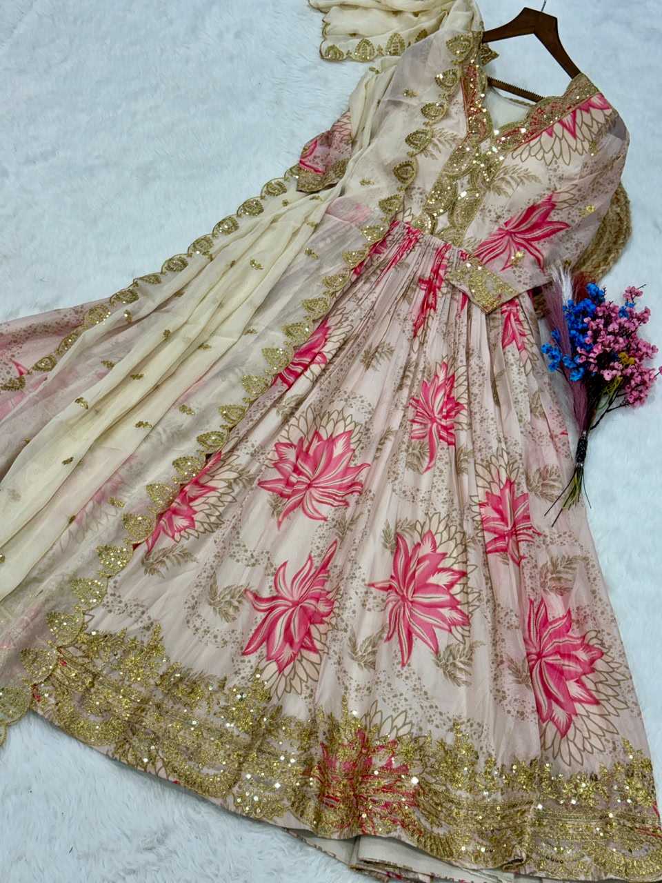 Russian Silk Printed Gown
