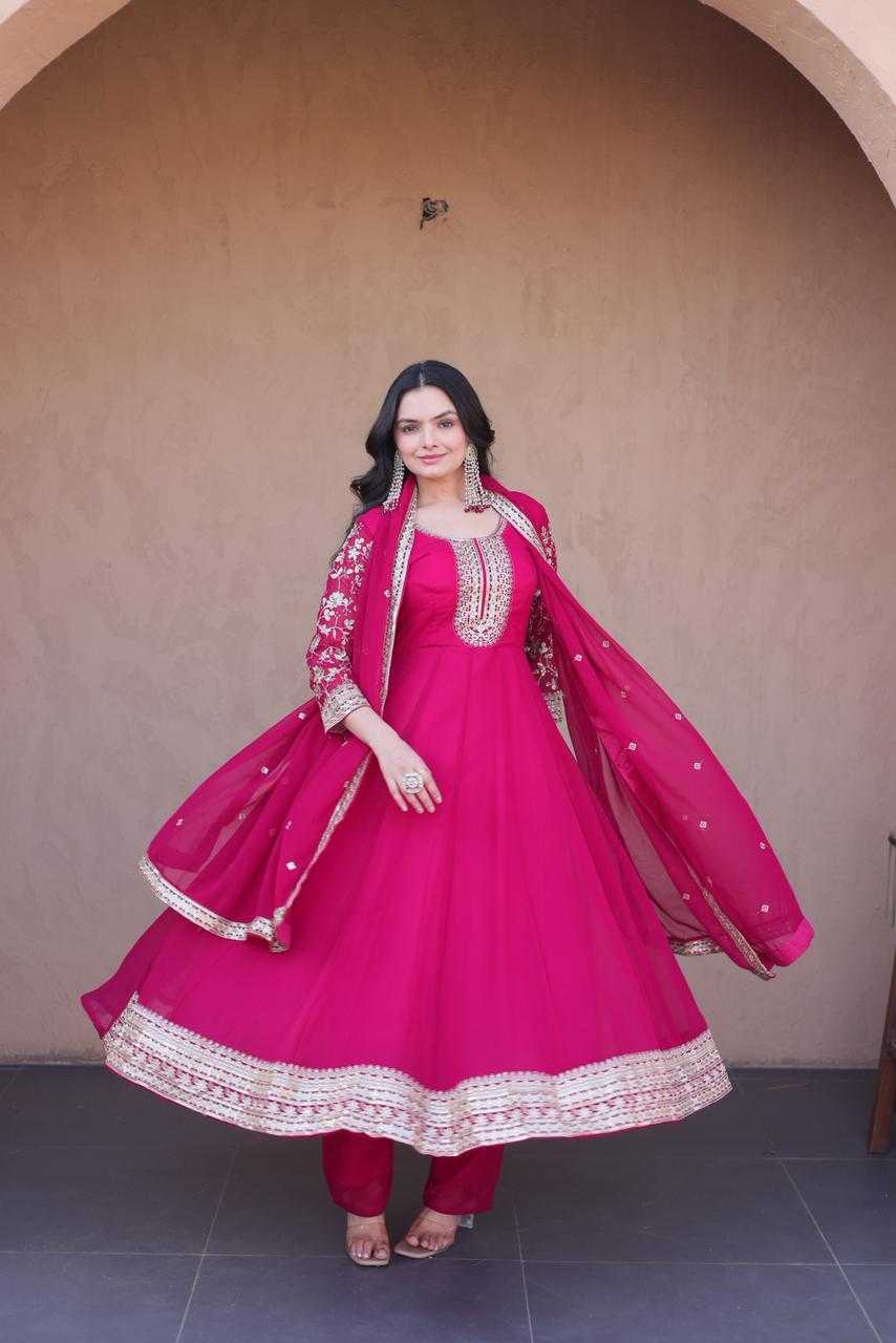 Faux Blooming Embroidery Gown