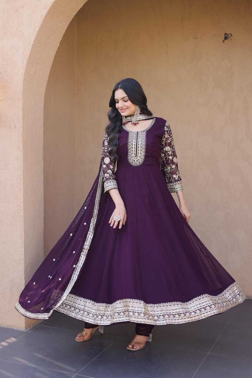 Faux Blooming Embroidery Gown