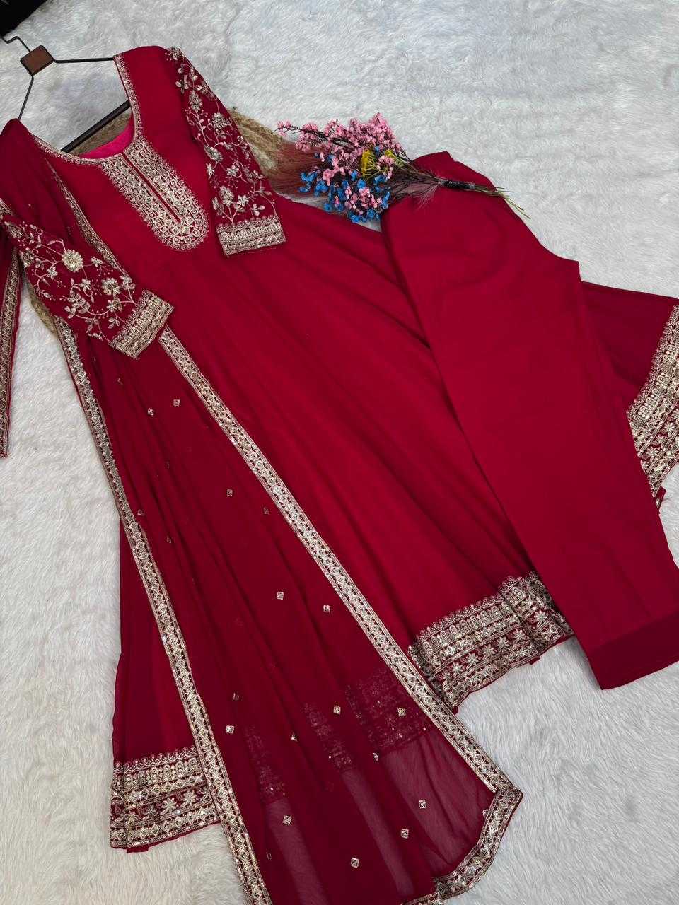 Faux Blooming Embroidery Gown