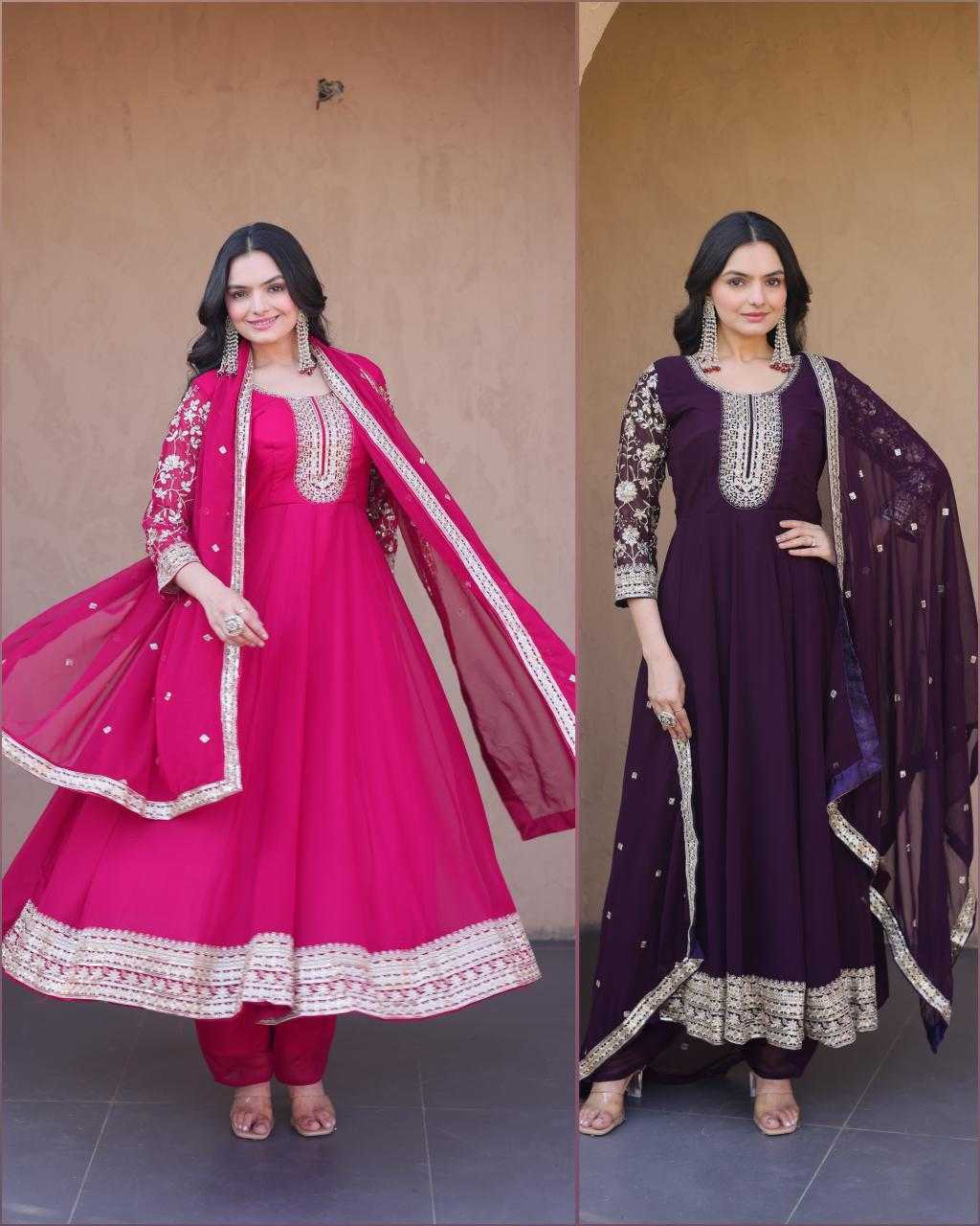Faux Blooming Embroidery Gown